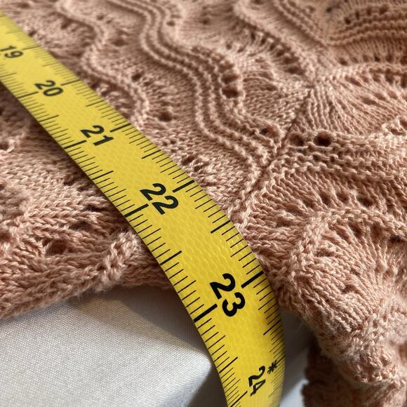 Fat Face Women's Peach Crochet 100% Cotton Tunic Sweater Top Size 14 Coastal - Picture 4 of 10